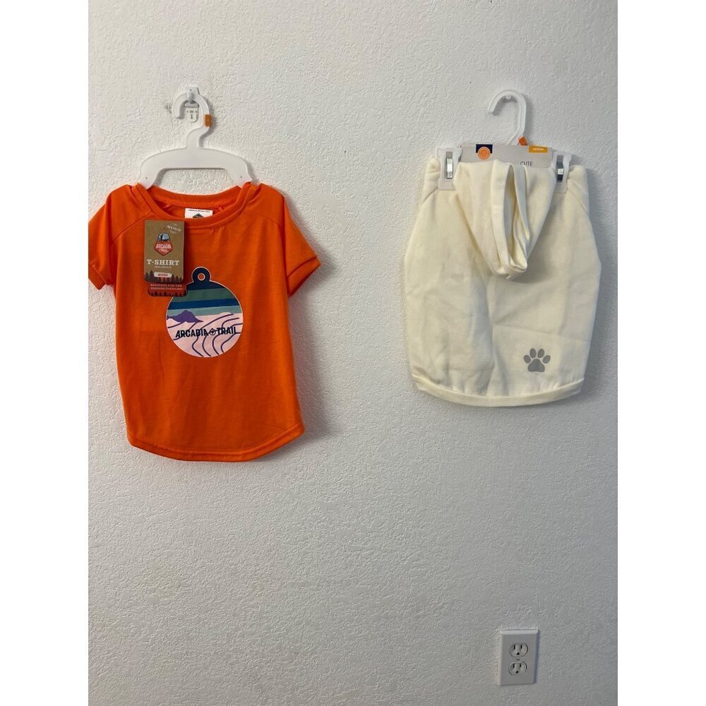 Top Paw cutie hoodie & Arcadia Trail logo tee dog size medium